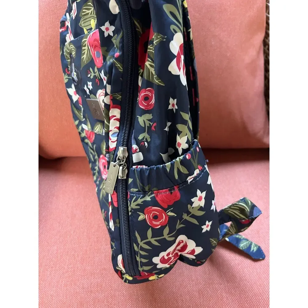 Ju-Ju-Be Navy Floral Mini Backpack Diaper Bag 13.5in